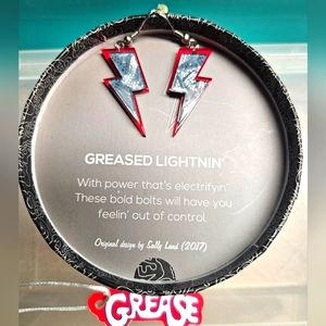 Erstwilder GREASE earrings NWT "GREASED LIGHTNIN'"